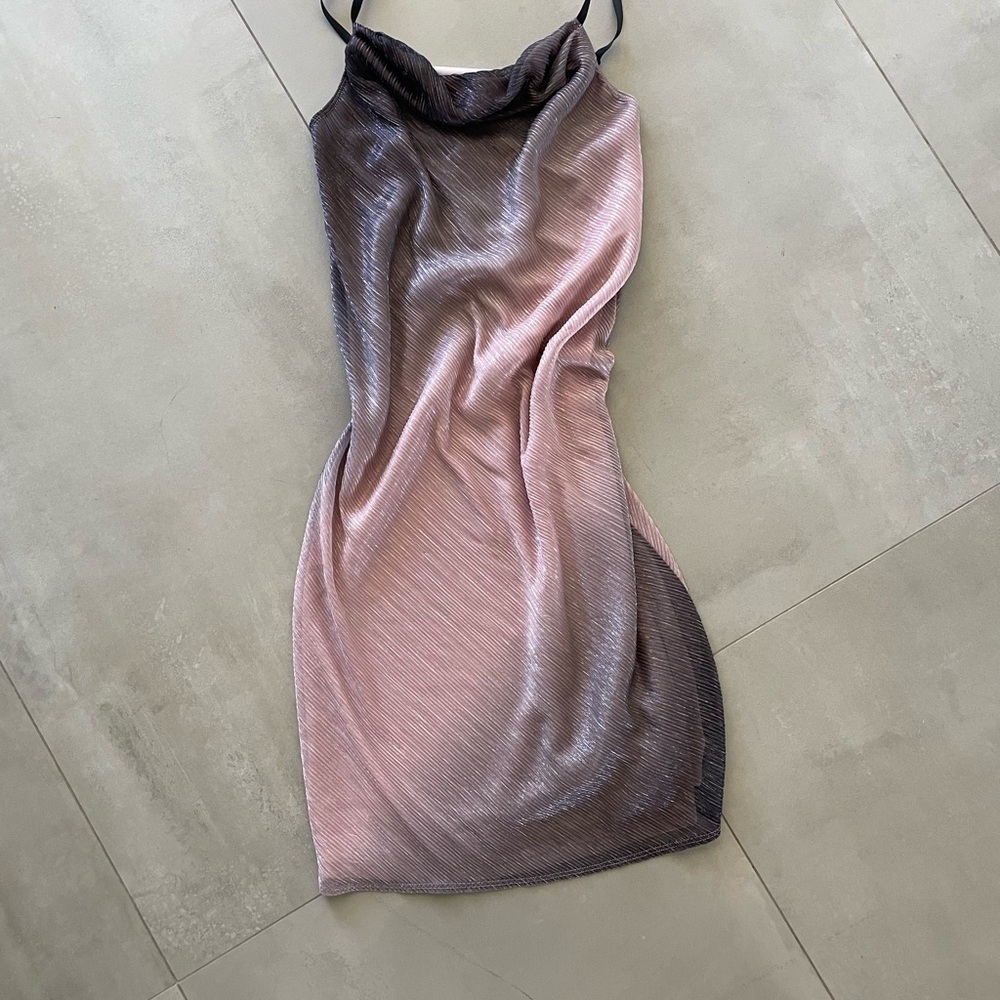Bebe Ombré Metallic Slip Dress - Size M